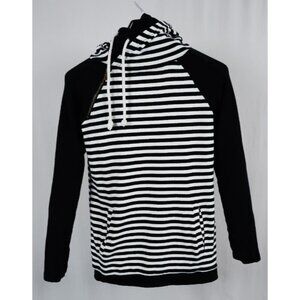 Ampersand Avenue Pullover Fashion Striped Cowl Neck Long Sleeve Sweatshirt S